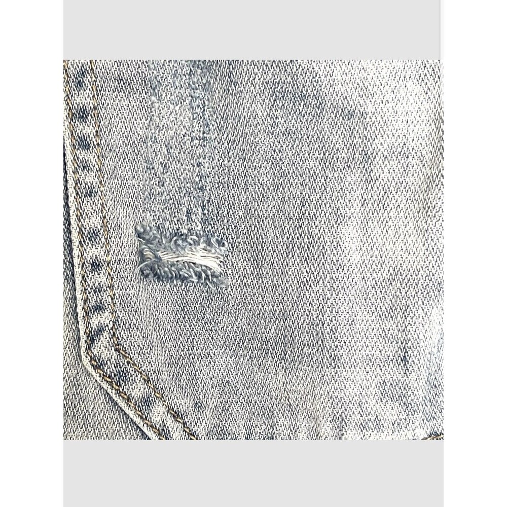 Forever 21 Womens Overall Shorts Size 29 Rolled Up Jean Light Wash Distressed - Picture 9 of 12